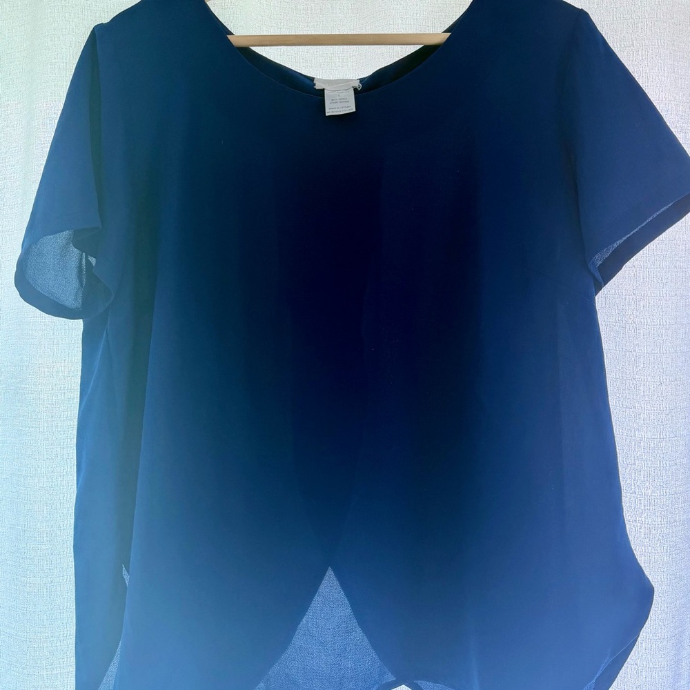Sienna Sky Navy Short-Sleeve Blouse